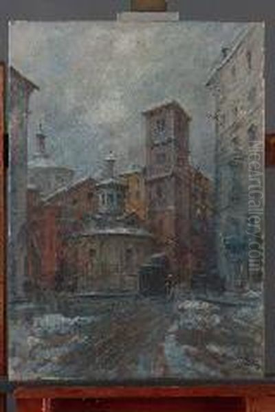 San Satiro
A Milano Oil Painting by Giuseppe Solenghi