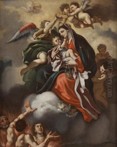 Madonna Del Suffragio Oil Painting by Francesco Solimena