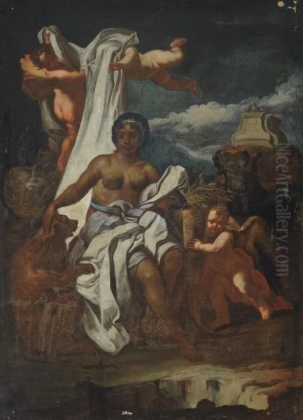 Africa Oil Painting by Francesco Solimena