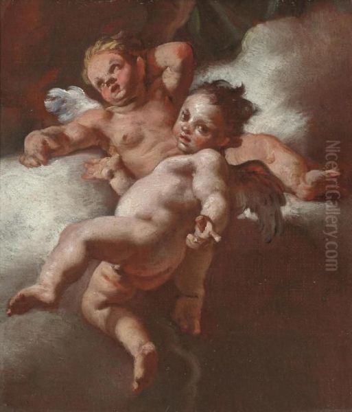 Putti Disporting Oil Painting by Francesco Solimena