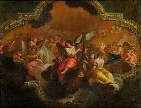 Scena Sacra Con Angeli Oil Painting by Francesco Solimena