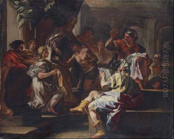 San Francesco Prende Gli Ordini Oil Painting by Francesco Solimena