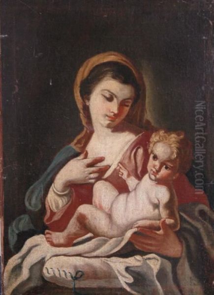 Madonna And Child Oil Painting by Francesco Solimena