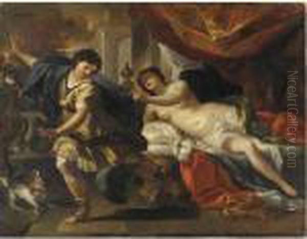 Giuseppe E La Moglie Di Putifarre Oil Painting by Francesco Solimena