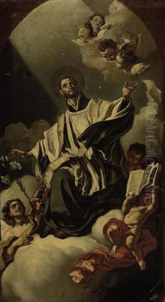 Saint Ignatius Of Loyola In Glory Oil Painting by Francesco Solimena