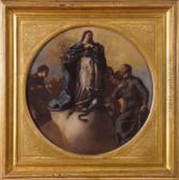 Madonna E Santi Oil Painting by Francesco Solimena