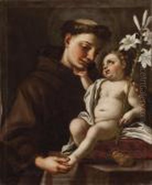 Sant' Antonio Col Bambino Oil Painting by Francesco Solimena