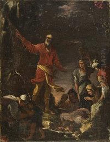 Moses Striking The Rock Oil Painting by Francesco Solimena