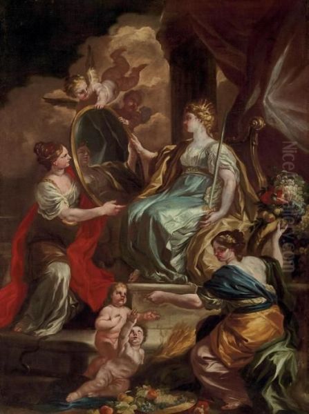 An Allegory Of Good Government Oil Painting by Francesco Solimena