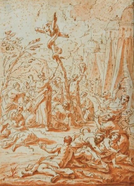 Le Serpent De Bronze Oil Painting by Francesco Solimena