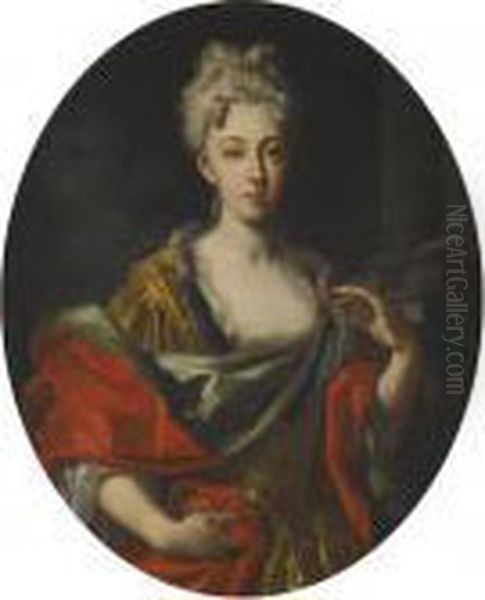 Portrait Of A Noble Woman Oil Painting by Francesco Solimena