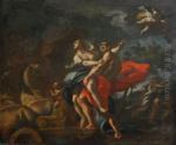 Proserpinas Bortrovande Av Pluto Oil Painting by Francesco Solimena