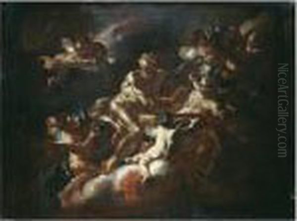 An Allegory Of Winter, A Bozzetto Oil Painting by Francesco Solimena