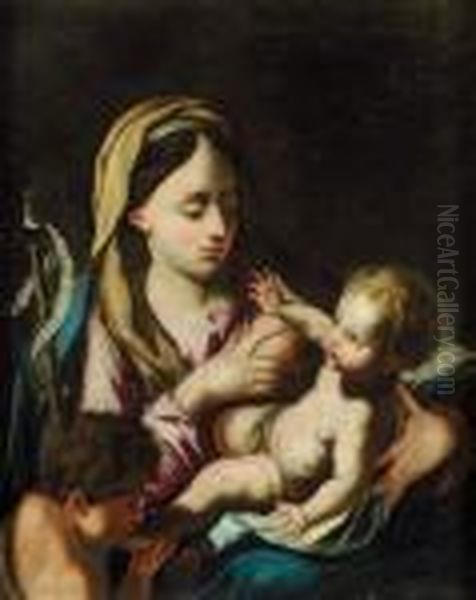 Madonna Con Bambino Oil Painting by Francesco Solimena