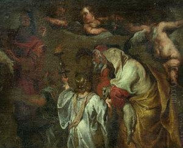 Unfinished Study For A Biblical Scene Oil Painting by Francesco Solimena