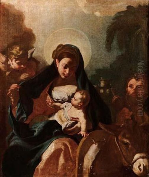 Fuga In Egitto Oil Painting by Francesco Solimena