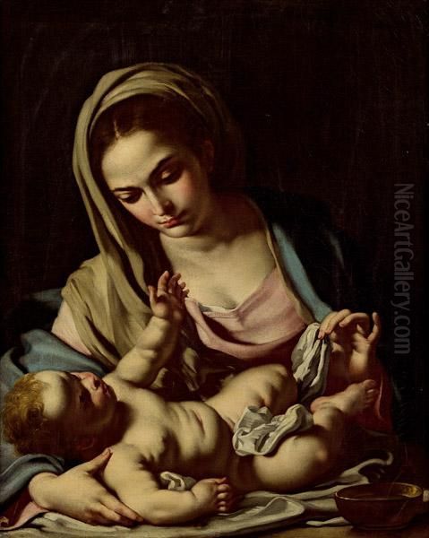 Madonna Mit Kind Oil Painting by Francesco Solimena