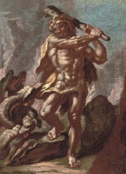 Hercules And Achelous Oil Painting by Francesco Solimena