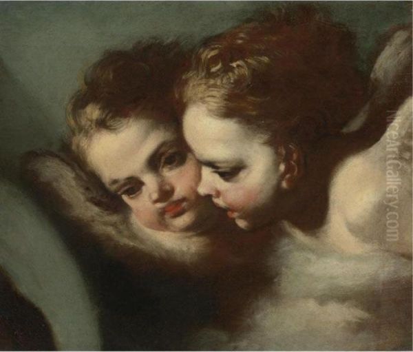 Two Putti Oil Painting by Francesco Solimena