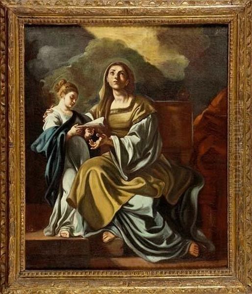 Sant'anna Con Maria Bambina Oil Painting by Francesco Solimena