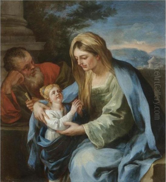 St Elizabeth And The Virgin Oil Painting by Francesco Solimena