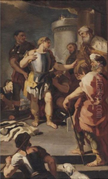 David Refusing The Armor Of King Saul Oil Painting by Francesco Solimena