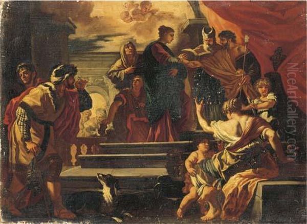 The Marriage Of The Virgin: A Bozzetto Oil Painting by Francesco Solimena