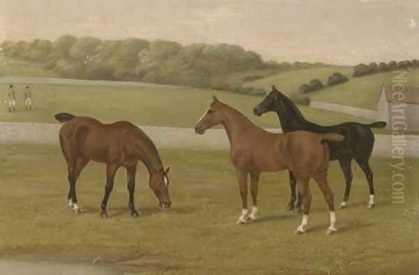 In the paddock Oil Painting by English School