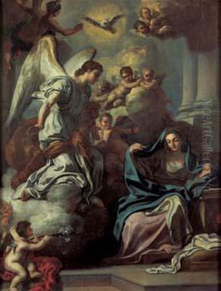 L'annonciation Oil Painting by Francesco Solimena