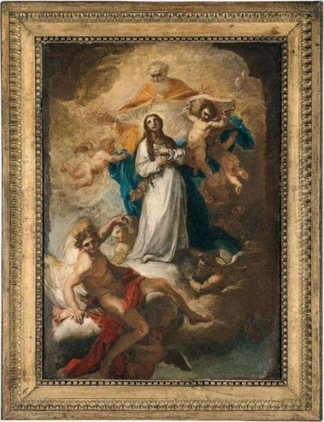 The Assumption Of The Virgin Oil Painting by Francesco Solimena