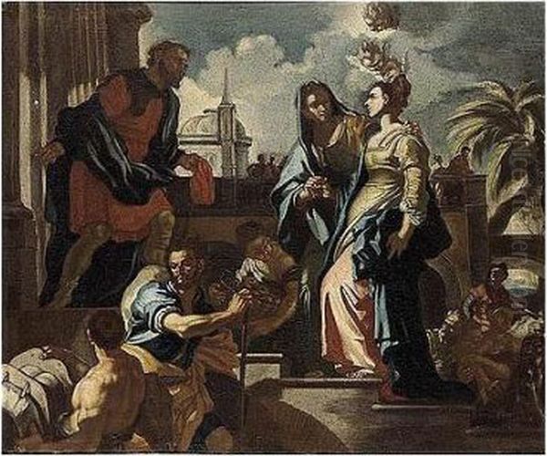 The Visitation Oil Painting by Francesco Solimena