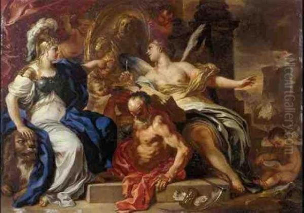 Allegory Of The Reign Of The Hapsburgs In Naples Oil Painting by Francesco Solimena