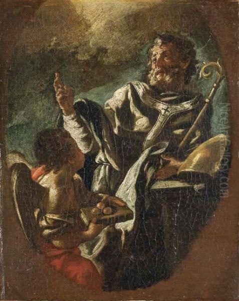 San Nicola Di Bari Oil Painting by Francesco Solimena