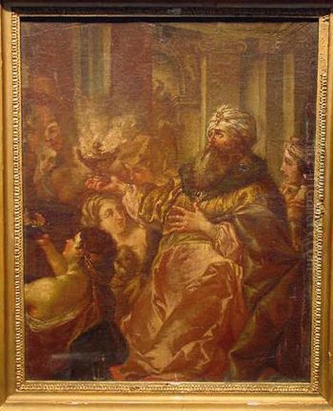 Sacrifice In The Temple Oil Painting by Francesco Solimena