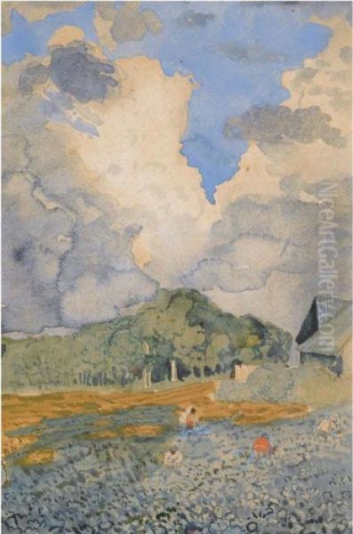 After The Rain Oil Painting by Konstantin Andreevic Somov