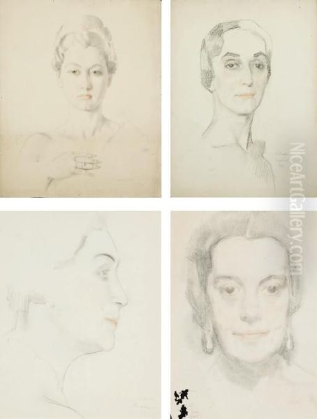 Study For A Portrait Of Aleksandra Levchenko Oil Painting by Konstantin Andreevic Somov