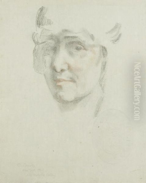 Study For A Portrait Of Mrs Nathalie Sedgwick Colby Oil Painting by Konstantin Andreevic Somov