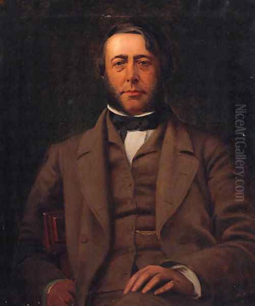 Portrait Of A Gentleman, Thought To Be John Ruskin Oil Painting by English School