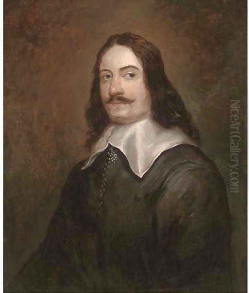 Portrait of a gentleman, traditionally identified as Andrew Marvell (1621-1678) Oil Painting by English School