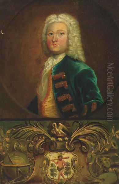 Portrait of a gentleman, traditionally identified as Jeremiah Meyer (1735-1789) Oil Painting by English School