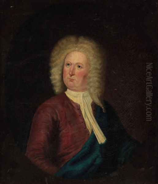 Portrait of a gentleman, traditionally identified as Jonathan Swift (1667-1745) Oil Painting by English School