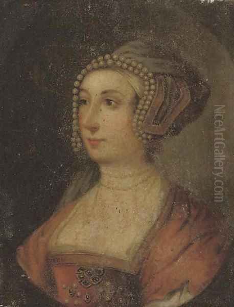 Portrait of a lady from the Tudor court Oil Painting by English School