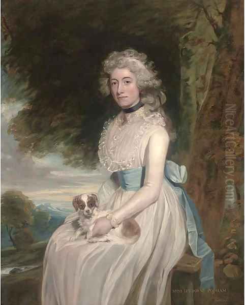 Portrait of a lady, traditionally identified as Miss Leyborne Popham Oil Painting by English School