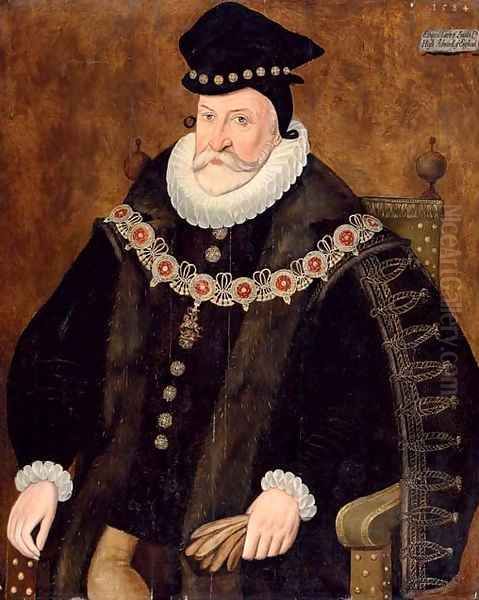 Portrait of Edward Clinton, 1st Earl of Lincoln (1512-1585) Oil Painting by English School