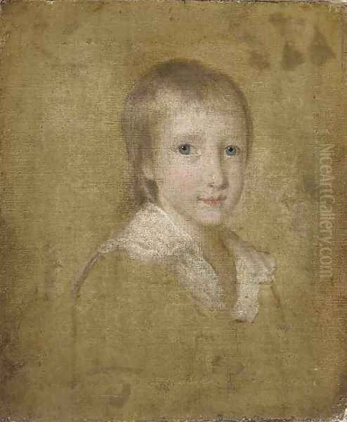 Portrait of John Stevenson, aged 6 years Oil Painting by English School