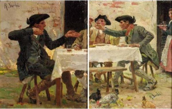 Lunchtime Tales Oil Painting by Raffaelo Sorbi