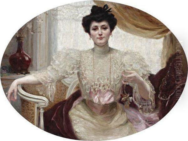 Retrato De Luisa Martinez De Tejeda (portrait Of Luisa Martinezde Tejeda) Oil Painting by Joaquin Sorolla Y Bastida