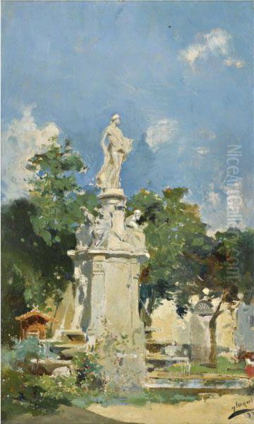 La Fuente De Apolo, Madrid Oil Painting by Joaquin Sorolla Y Bastida