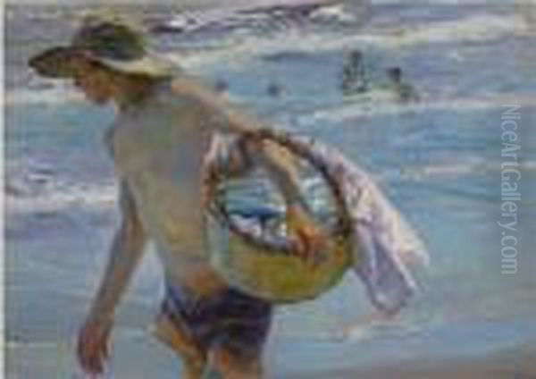 Pescador, Valencia (young Fisherman, Valencia) Oil Painting by Joaquin Sorolla Y Bastida