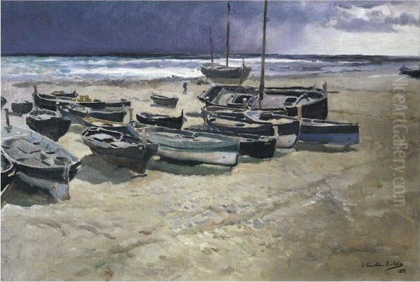 Dia De Tempestad, Valencia (approaching Storm, Valencia) Oil Painting by Joaquin Sorolla Y Bastida